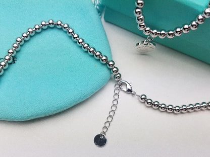 [Resenara Jewelry]HEART PEDANT SILVER BALL CHAIN NECKLACE
