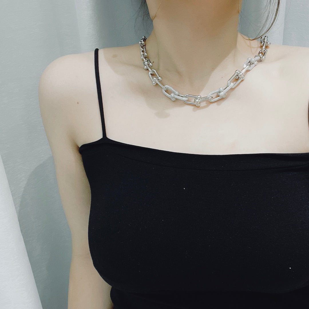 [Resenara Jewelry]HARDWEAR NECKLACE DIAMOND PAVED