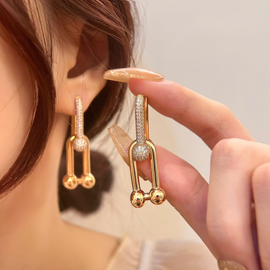 [Resenara Jewelry]HARDWEAR DROP DIAMONDS EARRINGS
