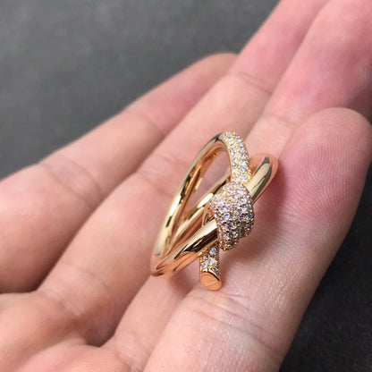 [Resenara Jewelry]KNOT RING DOUBLE ROW DIAMOND