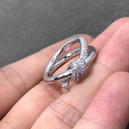 [Resenara Jewelry]KNOT RING DOUBLE ROW DIAMOND