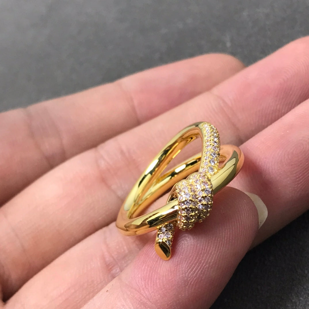 [Resenara Jewelry]KNOT RING DOUBLE ROW DIAMOND