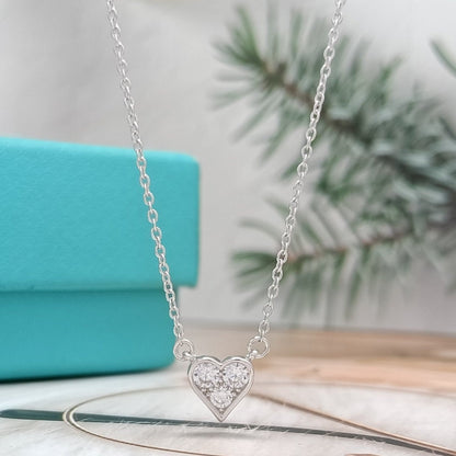 [Resenara Jewelry]HEART 3 DIAMONDS PEDANT NECKLACE