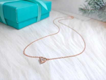 [Resenara Jewelry]HEART 3 DIAMONDS PEDANT NECKLACE