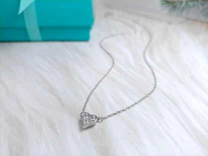 [Resenara Jewelry]HEART 3 DIAMONDS PEDANT NECKLACE