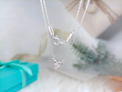 [Resenara Jewelry]HEART 3 DIAMONDS PEDANT NECKLACE