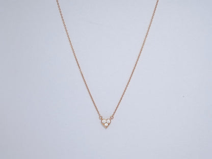 [Resenara Jewelry]HEART 3 DIAMONDS PEDANT NECKLACE
