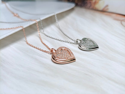 [Resenara Jewelry]HEART DIAMONDS PEDANT NECKLACE