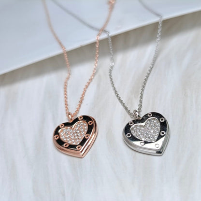 [Resenara Jewelry]HEART DIAMONDS PEDANT NECKLACE
