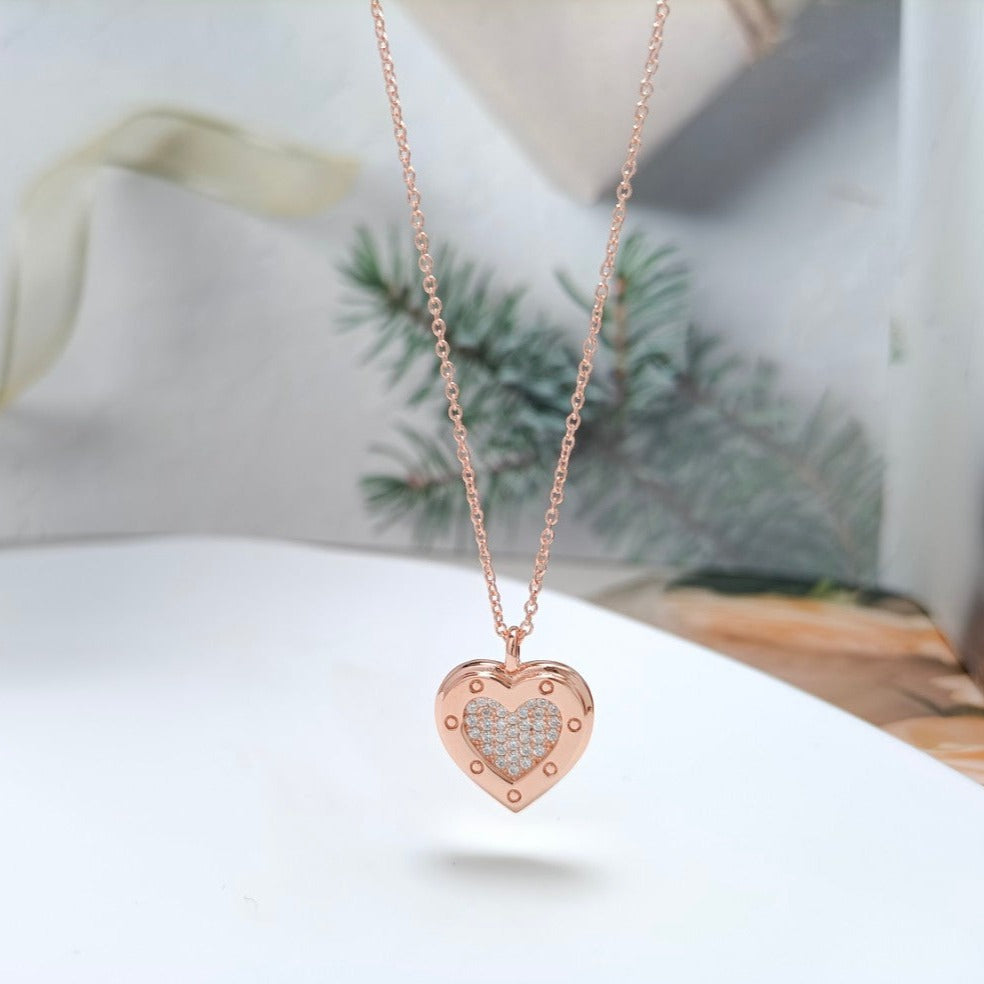 [Resenara Jewelry]HEART DIAMONDS PEDANT NECKLACE