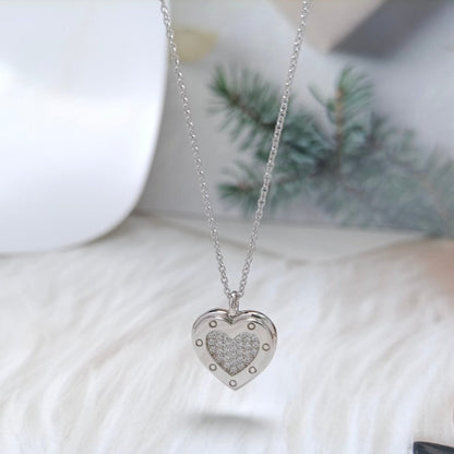 [Resenara Jewelry]HEART DIAMONDS PEDANT NECKLACE