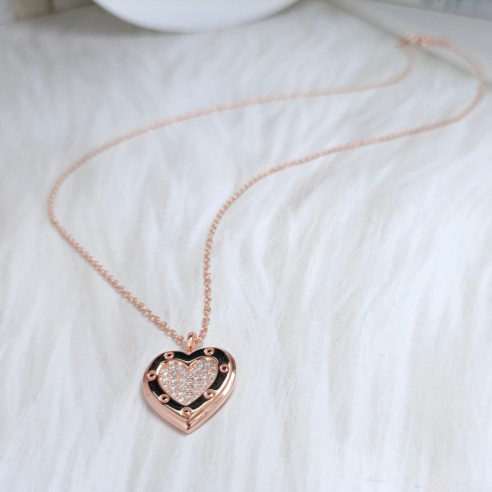 [Resenara Jewelry]HEART DIAMONDS PEDANT NECKLACE