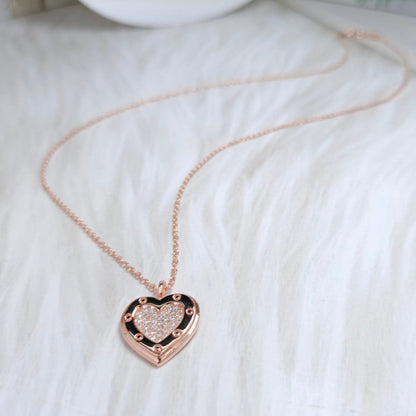 [Resenara Jewelry]HEART DIAMONDS PEDANT NECKLACE