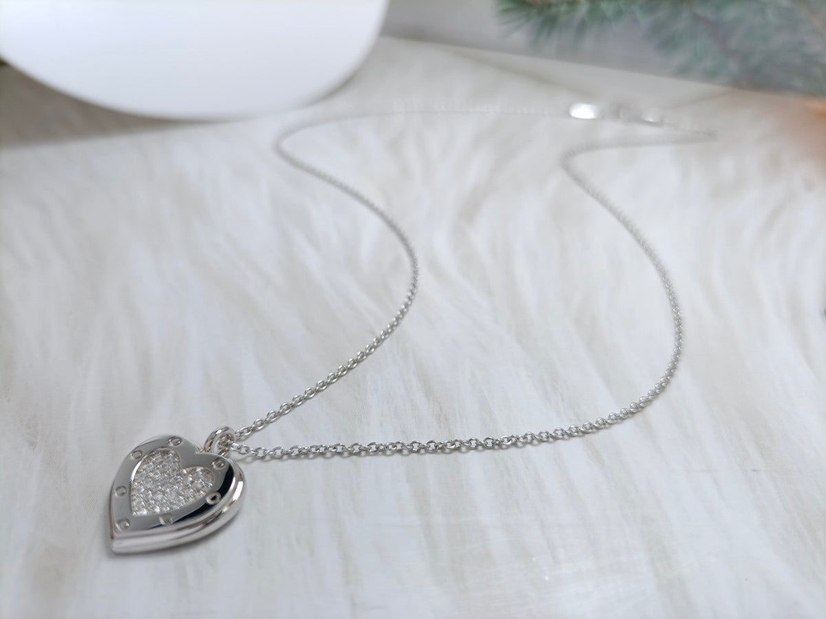 [Resenara Jewelry]HEART DIAMONDS PEDANT NECKLACE