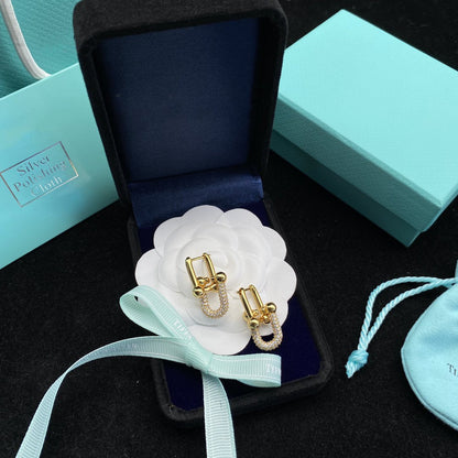 [Resenara Jewelry]HARDWEAR LINK DIAMOND GOLD EARRINGS