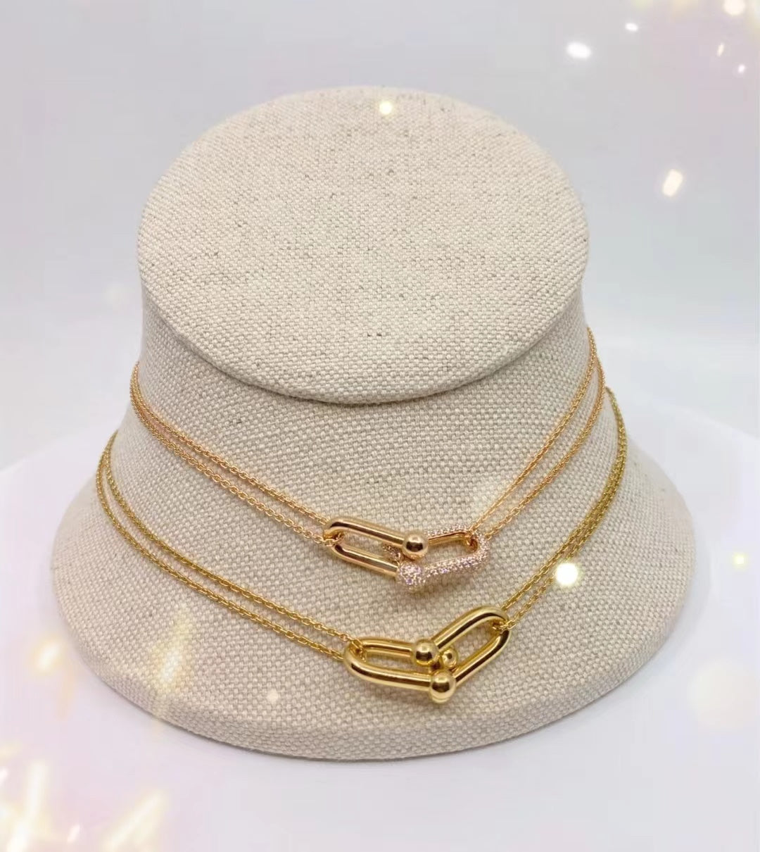 [Resenara Jewelry]HARDWEAR GOLD DOUBLE LINK NECKLACE