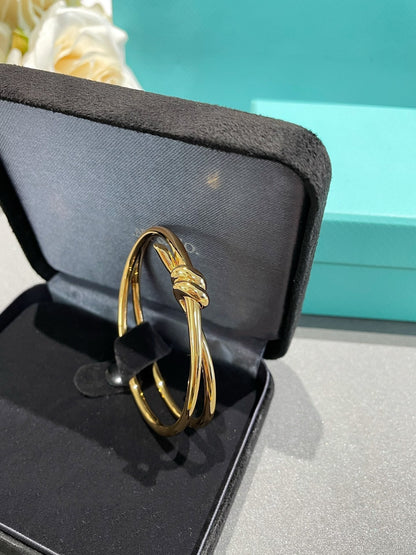 [Resenara Jewelry]KNOT DOUBLE ROW GOLD BRACELET