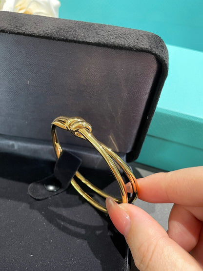 [Resenara Jewelry]KNOT DOUBLE ROW GOLD BRACELET