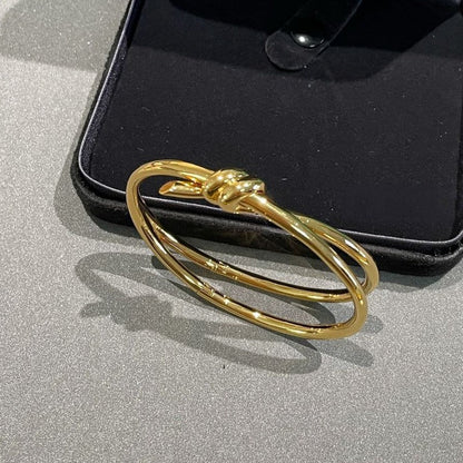 [Resenara Jewelry]KNOT DOUBLE ROW GOLD BRACELET