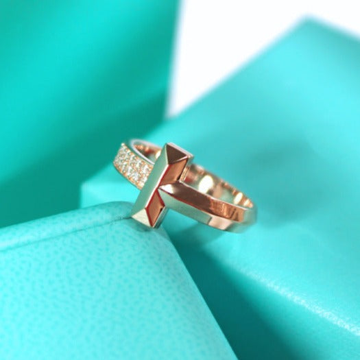 [Resenara Jewelry]T1 NARROW DIAMOND PINK GOLD RING