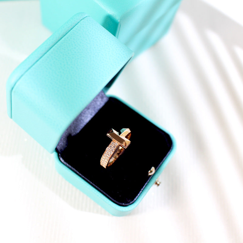 [Resenara Jewelry]T1 NARROW DIAMOND PINK GOLD RING