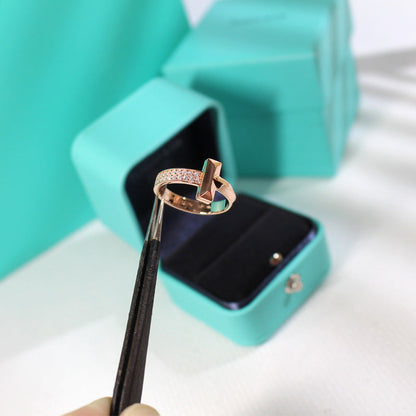 [Resenara Jewelry]T1 NARROW DIAMOND PINK GOLD RING