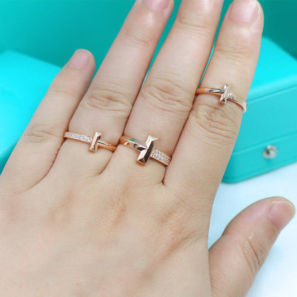 [Resenara Jewelry]T1 NARROW DIAMOND PINK GOLD RING