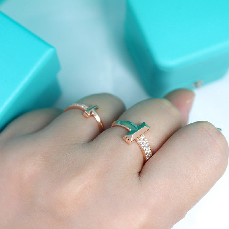 [Resenara Jewelry]T1 NARROW DIAMOND PINK GOLD RING