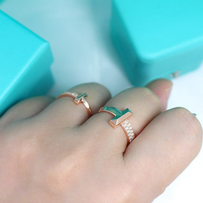 [Resenara Jewelry]T1 NARROW DIAMOND PINK GOLD RING