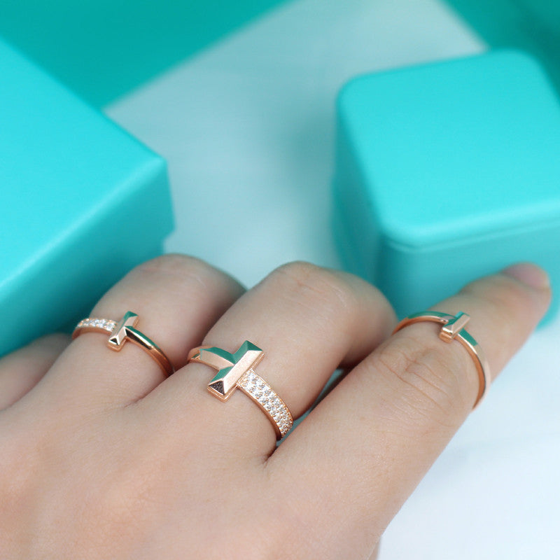[Resenara Jewelry]T1 NARROW DIAMOND PINK GOLD RING