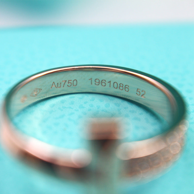[Resenara Jewelry]T1 NARROW DIAMOND PINK GOLD RING