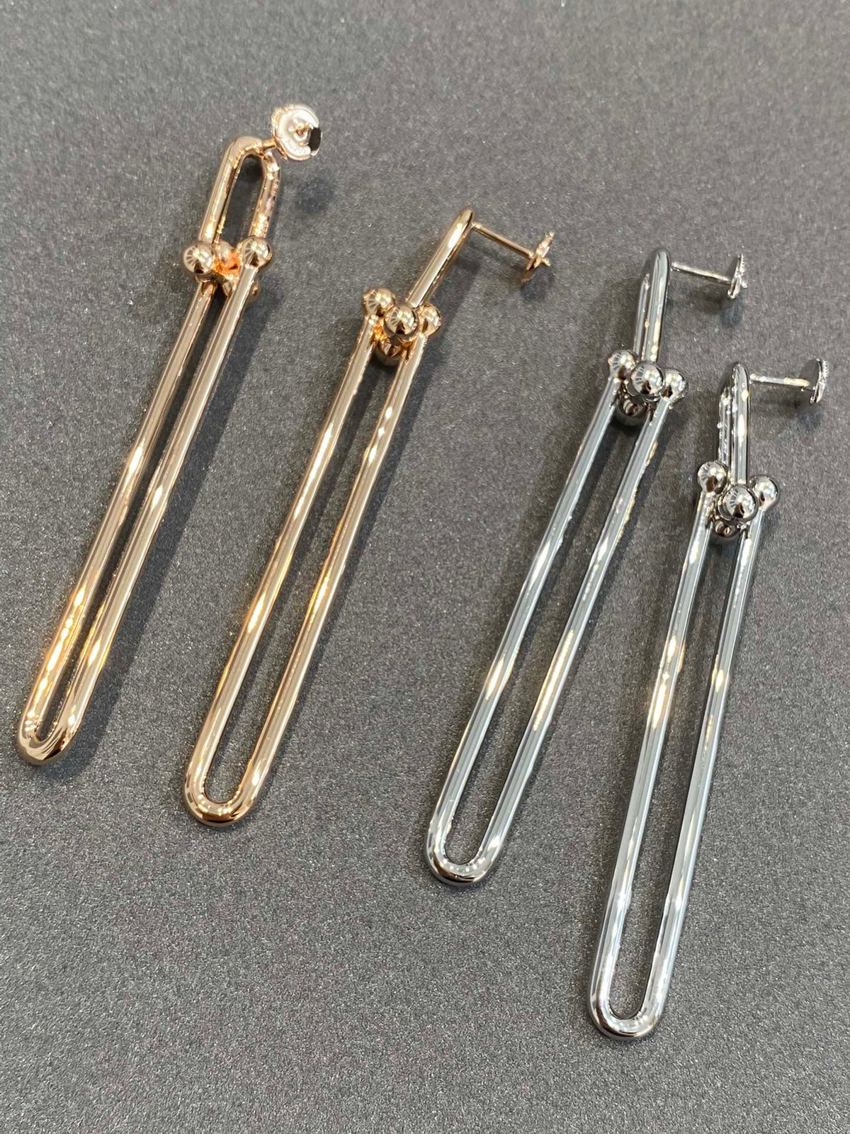 [Resenara Jewelry]HARDWEAR DOUBLE LONG LINK EARRINGS