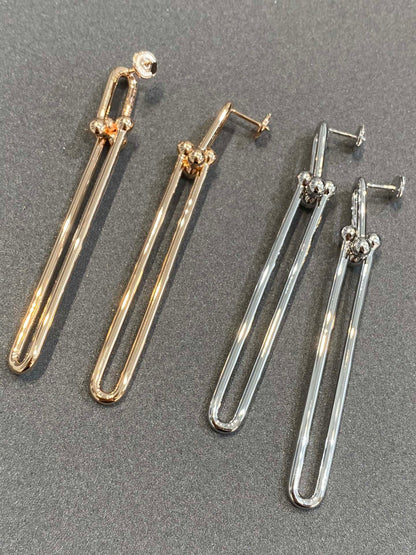 [Resenara Jewelry]HARDWEAR DOUBLE LONG LINK EARRINGS