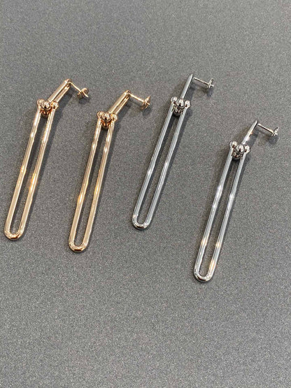 [Resenara Jewelry]HARDWEAR DOUBLE LONG LINK EARRINGS