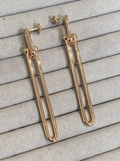 [Resenara Jewelry]HARDWEAR DOUBLE LONG LINK EARRINGS