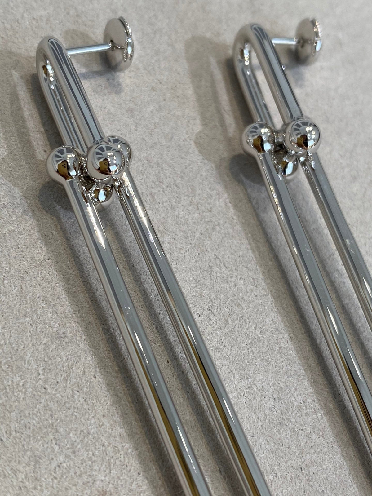 [Resenara Jewelry]HARDWEAR DOUBLE LONG LINK EARRINGS
