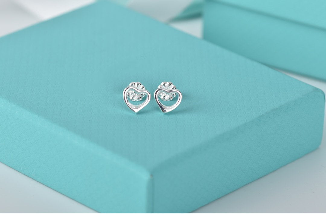 [Resenara Jewelry]OPEN HEART STUD EARRINGS