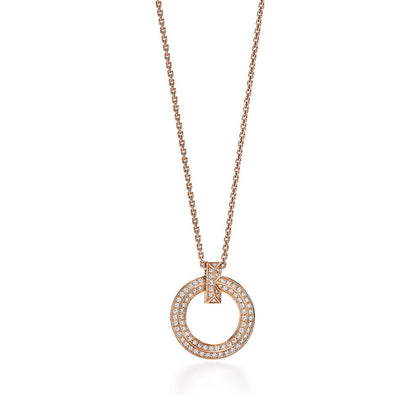 [Resenara Jewelry]T CIRCLE PEDANT DIAMOND NECKLACE