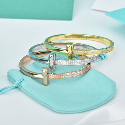 [Resenara Jewelry]WIDE DIAMONDS HINGED BANGLE