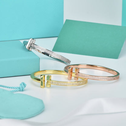 [Resenara Jewelry]WIDE DIAMONDS HINGED BANGLE