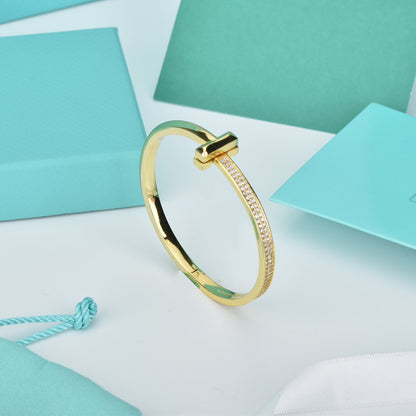 [Resenara Jewelry]WIDE DIAMONDS HINGED BANGLE