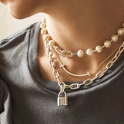 [Resenara Jewelry]HARDWEAR PEARL WRAP NECKLACE