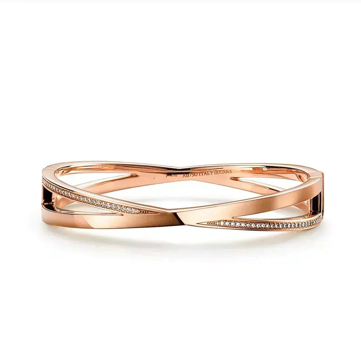 [Resenara Jewelry]NARROW HINGED BANGLEIN WITH DIAMONDS SMALL