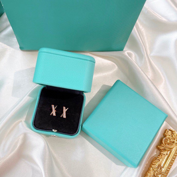 [Resenara Jewelry]X EARRINGS ROSE GOLD DIAMONDS
