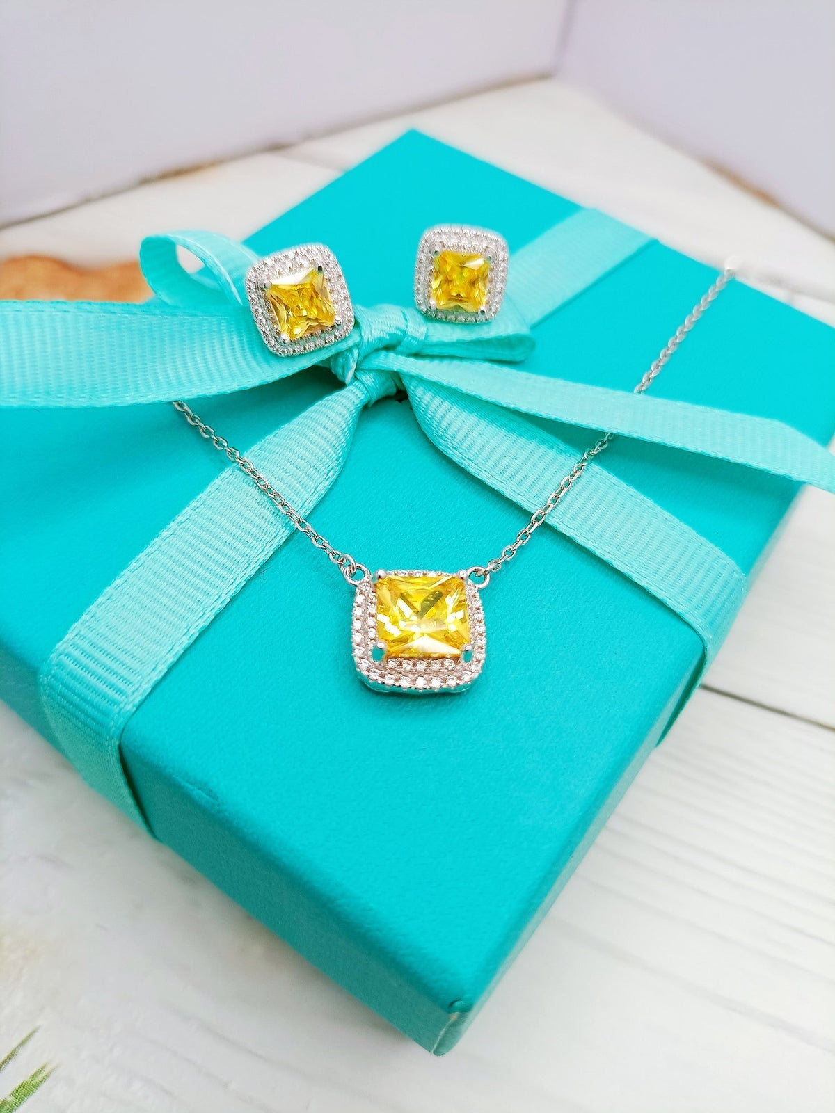 [Resenara Jewelry]SPARKLERS CITRINE GEMSTONE PENDANT NECKLACE STERLING SILVER