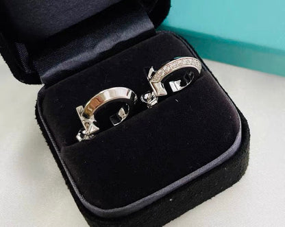 [Resenara Jewelry]HOOP EARRINGS IN ROSE GOLD WITH DIAMONDS