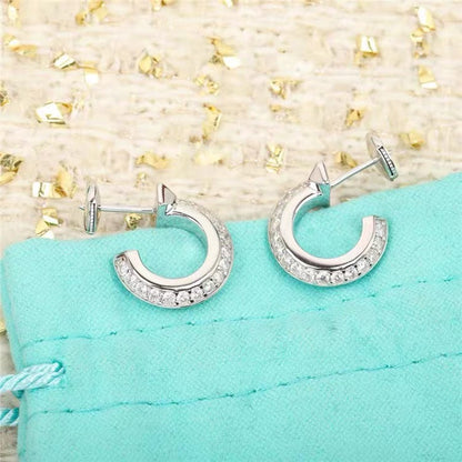 [Resenara Jewelry]HOOP EARRINGS IN ROSE GOLD WITH DIAMONDS