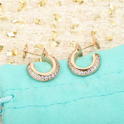 [Resenara Jewelry]HOOP EARRINGS IN ROSE GOLD WITH DIAMONDS