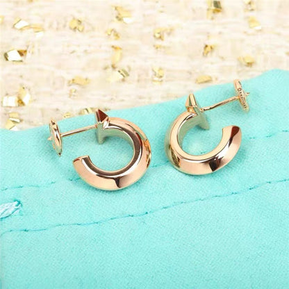 [Resenara Jewelry]HOOP EARRINGS IN ROSE GOLD WITH DIAMONDS