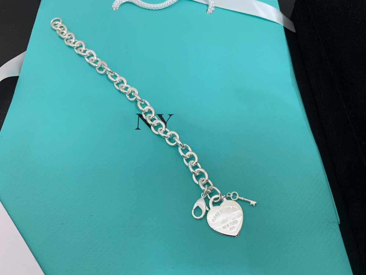 [Resenara Jewelry]KEY HEART CARD CHUNKY INTERLOCKING BRACELET LENGTH